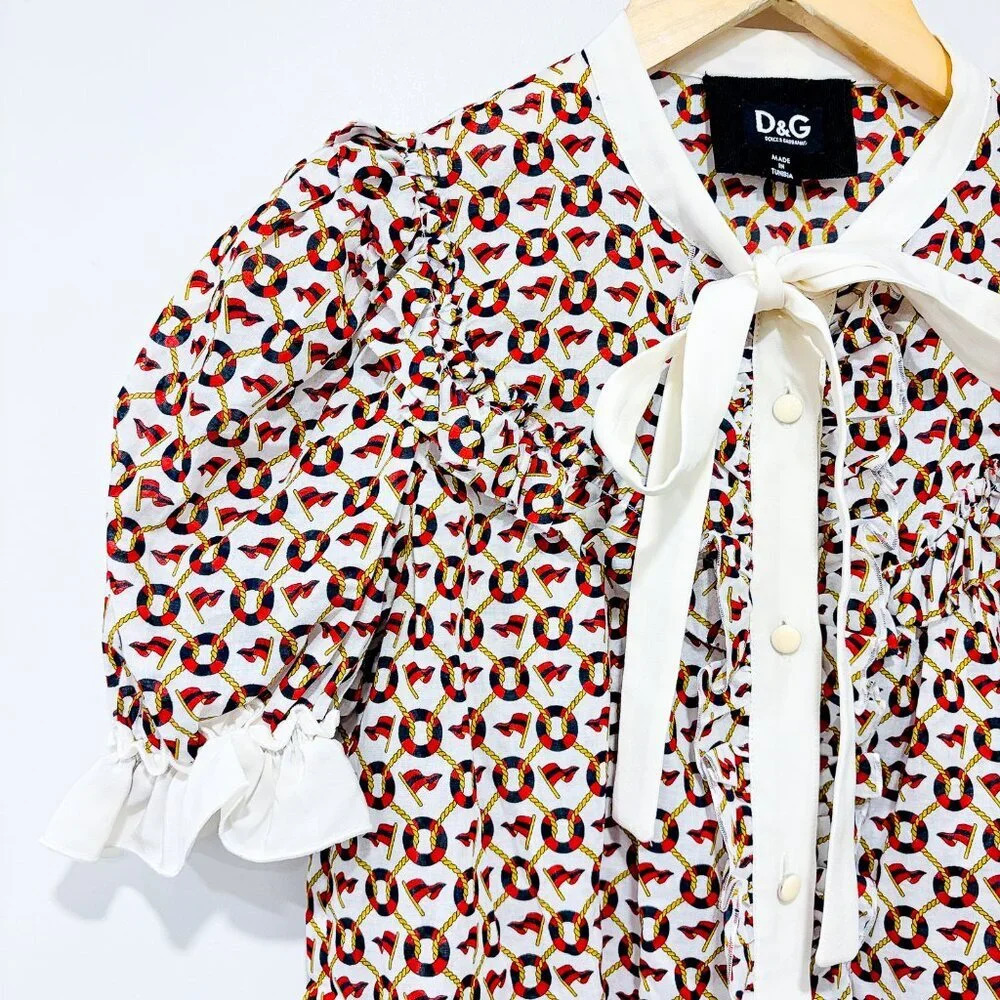 D&G Navy  and red nautical‎ blouse - Picture 2 of 8